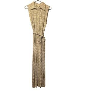 Max studio medallion maxi pleated shirt dress size large